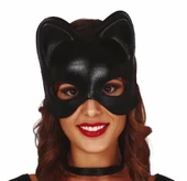 Siyah Deri Görünümlü Kedi Maskesi – Cosplay  Maskeli Balo - 3