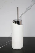 4 Parça Mermer Desenli Beton Banyo Wc Seti Tuvalet Fırçası Çöp Kovası 4 Litre - 6