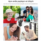 V380Pro 735W 6MP Dual Lens  Wifi Güneş Enerjili Hareketli Akıllı Kamera Gece Görüş Türkçe - 12