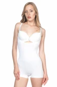 BEYAZ MI Emay 2058 Göğsü Açık Kısa Paça Boy Korse - 1