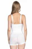 BEYAZ MI Emay 2058 Göğsü Açık Kısa Paça Boy Korse - 3