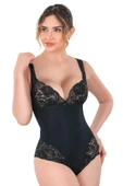 SİYAH MI Emay 2947 Dantelli Agraflı Body Korse - 1