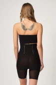 SİYAH MI Emay 2928 Ön Agraflı Tül Paçalı Lazer Korse thumbnail 3