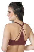 BORDO MI Emay 187 B Önden Açılır Balenli Sporcu Sütyen - 2