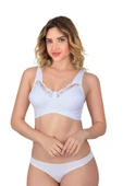 BEYAZ MI Emay 181 C Dantelli Toparlayıcı Cotton Sütyen - 1