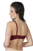 BORDO MI Emay 188 C Pedli Dantelli Telli Toparlayıcı Sütyen - 2