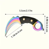 Kompakt Bıçak Anahtarlık, Metal Taşınabilir Cep Bıçağı Deri Kılıf - 2