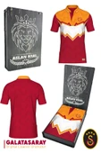 Galatasaray Orijinal Lisanslı Okan Buruk Desing Polo Yaka T-Shirt Hediyelik Ahşap Kutulu - 1