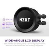 NZXT KRAKEN ELITE RL-KR28E-B1 RGB AIO LCD DISPLAY 280MM INTEL(1700P/1851P)  AMD UYUMLU SIVI SOGUTUCU thumbnail 3