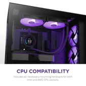 NZXT KRAKEN ELITE RL-KR28E-B1 RGB AIO LCD DISPLAY 280MM INTEL(1700P/1851P)  AMD UYUMLU SIVI SOGUTUCU thumbnail 8