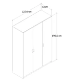 ALİRA 135 CM 3 KAPAKLI GARDIROP ANTRASİT - 5