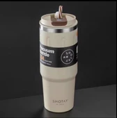 Shotay Travel Çelik Termos Mug 900Ml Krem - 4