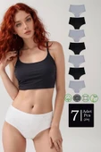Karma 7'Li Paket Pamuklu Yüksek Bel Bato Külot - 1