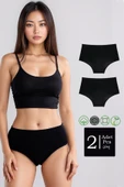 2'li Paket Pamuklu Extra Esnek Bato Yüksek Bel Külot - 1