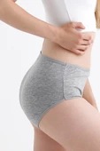 Yüksek Bel Pamuklu 7'Li Paket Bato Külot Gri - 3