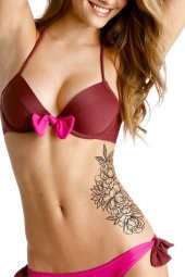 Floral-2 Geçici Dövme,Geçici Tattoo ,Vücut Dövme,Kol Bilek Dövme,Boyun Dövme,Sırt Dövme - 1