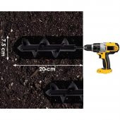 Bahçe Toprak Delici Universal Matkap Ucu Toprak Burgu Aparatı 20x7.5 - 3