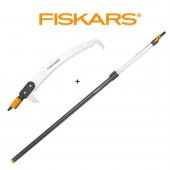 Fiskars 136527 Yüksek Dal Kesimi Teleskopik Sap ve Eğimli Testere - 1