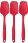 PinkRose Büyük Boy Kırmızı Silikon Düz Spatula - 1