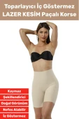 Özel Üretim İz İç Göstermez Kaymaz Sıkılaştırıcı Şekillendirici LAZER KESİM Paçalı Korse - 1