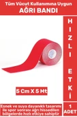 Premium Hızlı Etki Kas Bel Bacak Kol Boyun Sırt Omuz Karın Kalça Spor 5 Metre Isı Ağrı Bandı Kırmızı - 1
