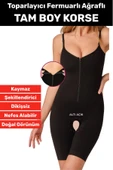 Özel Üretim Vücut Şekillendirici Beden Küçülten Toparlayıcı Fermuarlı Tam Boy Korse thumbnail 1
