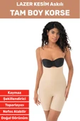 İz Göstermez Kaymaz Sıkılaştırıcı Toparlayıcı Vücut Şekillendirici LAZER KESİM Tam Boy Askılı Korse thumbnail 1