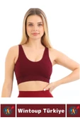 Göğüs Toparlayıcı Sarkma Önleyen Gündelik Spor Kullanım Şık Kalın Askılı Fitilli Crop Büstiyer - 2