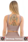 Göğüs Toparlayıcı Sarkma Önleyen Gündelik Spor Kullanım Şık Kalın Askılı Fitilli Crop Büstiyer - 3