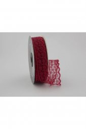 Bordo Renk Dantel Kurdela 2 cm X 10 Metre. - 1