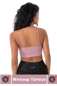 Göğüs Toparlayan Sarkma Önleyen Spor Gündelik Kullanım Şık Ön Çapraz Askı Detay Micro Crop Büstiyer - 3
