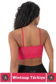 Göğüs Toparlayan Sarkma Önleyen Spor Gündelik Kullanım Şık Ön Çapraz Askı Detay Micro Crop Büstiyer - 3