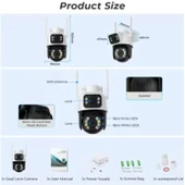 Ozmik CMKR63 4K 8MP PTZ WiFi Kamera Çift Lensli Dış Mekan IP Kamerası İnsan Algılama AI İzleme - 4
