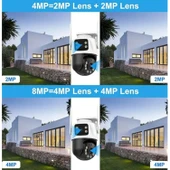 Ozmik CMKR63 4K 8MP PTZ WiFi Kamera Çift Lensli Dış Mekan IP Kamerası İnsan Algılama AI İzleme - 6