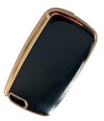 Geely Emgrand Uyumlu Nano Anahtar Kılıfı Kumanda Kılıfı Oto Anahtarlık Siyah Gold thumbnail 3