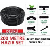 Bahçe Damla Sulama Seti 40 cm Delikli Boru 200 mt - 5