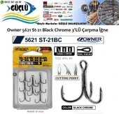 Rapala İğnesi Owner 5621 St-21 Black Chrome 3’Lü İğne No:4 thumbnail 1
