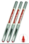 Kırmızı Pilot Kalem 3 Adet Uniball Eye Fine 0.7 mm Roller Pilot Kalem Ub-157 Roller Uçlu Likit Mürekkepli Pilot Kalem - 1