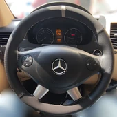 DİKİŞLİ DİREKSİYON KILIFI NOKTALI DERİ NUBUK DERİ GRİ YÜZÜK / DİKİŞLİ MERCEDES SPRİNTER 2014 SONRASI thumbnail 1