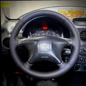 DİKİŞLİ DİREKSİYON KILIFI İTHAL SİYAH DERİ NOKTALI DERİ SİYAH DİKİŞLİ CİTROEN BERLİNGO İÇİN thumbnail 1