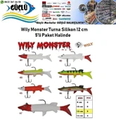 Turna Silikonu 12 Cm Wily Monster 5’Li Paket Renk:3 - 1