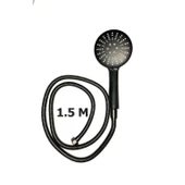 Black Sun Siyah Sürgülü Duş Seti 3 Fonksiyonlu Duş Başlığı  1.5M Lüx Duş Hortumu - 4