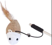 Fare Figürlü Tahta Saplı Kedi Oltası 40 cm thumbnail 2