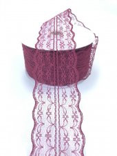 Bordo Renk Dantel Kurdela 5 cm X 10 Metre. - 1