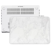 MacBook Pro Retina 13 inç Kılıf A1502 A1425 Mermer Desen Mat Sert Kapak UV Baskı - 3