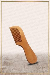 Saplı Doğal Ahşap Tarak Tahta Tarak - 1