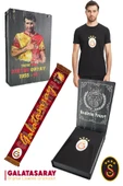 Galatasaray Orijinal Lisanslı Arma T-Shirt + Şal Kaşkol Set Hediyelik Ahşap Kutulu - 8