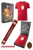 Galatasaray Orijinal Lisanslı Arma T-Shirt + Şal Kaşkol Set Hediyelik Ahşap Kutulu - 1