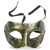 Altın Eskitme Yüz Maskesi - Antik Tarz Balo Maskesi - 1