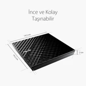 ASUS DVD SDRW-08D2S-U LITE SLIM USB 2.0 SİYAH - 6